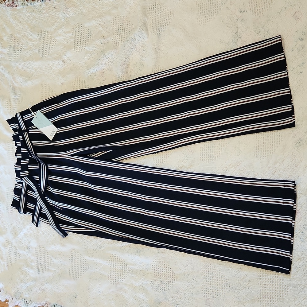 Ci Sono Navy Striped Pants